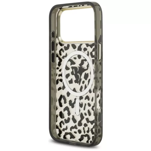  iPhone 18 Pro Max / 17 Pro Max fekete Guess IML Leopard Glitter Trian-3666339655310 7 kép