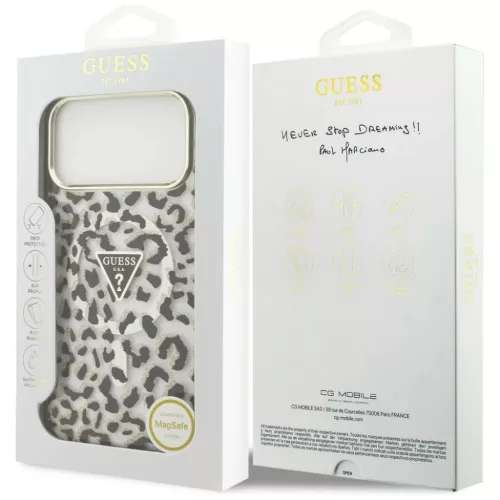  iPhone 18 Pro Max / 17 Pro Max fekete Guess IML Leopard Glitter Trian-3666339655310 8 kép