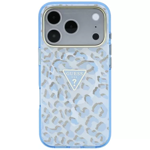  iPhone 18 Pro Max / 17 Pro Max készülékhez kék Guess IML Leopard -3666339655396 3 kép