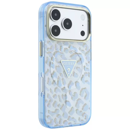  iPhone 18 Pro Max / 17 Pro Max készülékhez kék Guess IML Leopard -3666339655396 4 kép