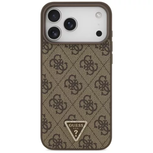  Apple iPhone 18 Pro Max / 17 Pro Max barna Guess Leather 4G Triangle -3666339652395 3 kép