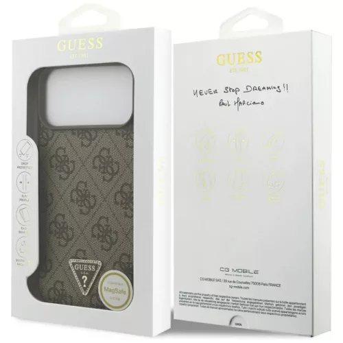  Apple iPhone 18 Pro Max / 17 Pro Max barna Guess Leather 4G Triangle -3666339652395 8 kép