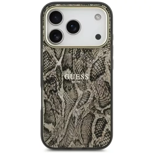  iPhone 18 Pro / 17 Pro Barna Guess Python Pattern MagSafe tok-3666339681401 3 kép