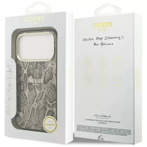  iPhone 18 Pro / 17 Pro Barna Guess Python Pattern MagSafe tok-3666339681401 8 kép