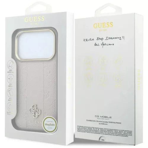  iPhone 18 Pro Max / 17 Pro Max rózsaszín Guess Stripe Peony 4G Logo-3666339677220 8 kép