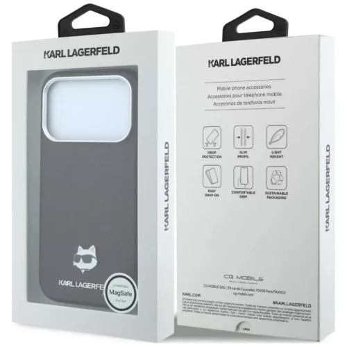  Apple iPhone 18 Pro / 17 Pro bordó Karl Lagerfeld Grained Choupette -3666339659325 8 kép
