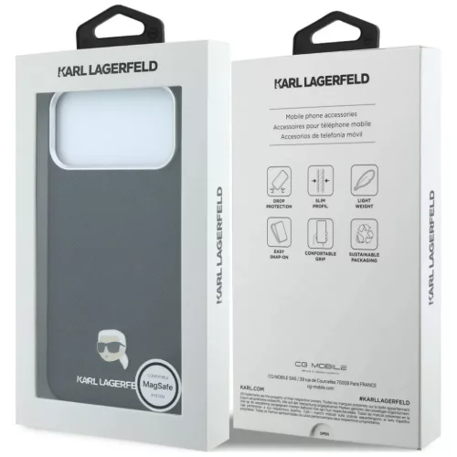  iPhone 18 Pro Max / 17 Pro Max fekete Karl Lagerfeld Grained Karl Hea-3666339659059 8 kép