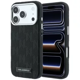  iPhone 18 Pro Max / 17 Pro Max fekete Karl Lagerfeld szemcsés monogr-3666339658250 1 kép