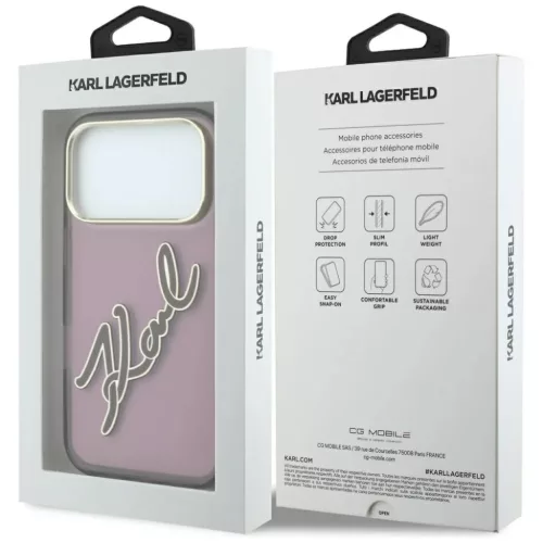  iPhone 18 Pro Max / 17 Pro Max bordó Karl Lagerfeld IML Big Signatur-3666339662059 7 kép