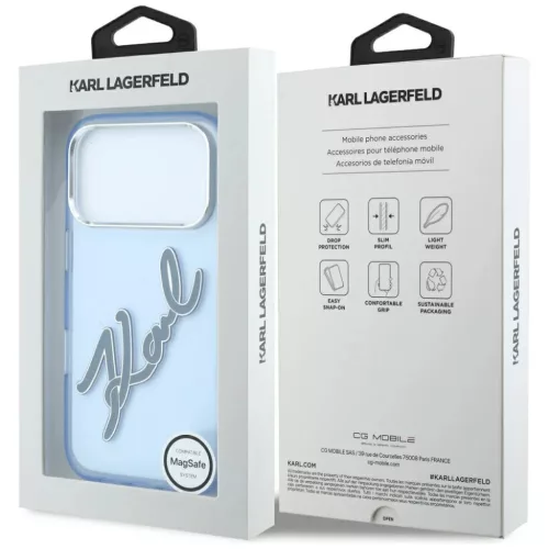  iPhone 18 Pro Max / 17 Pro Max kék Karl Lagerfeld IML Big Signature -3666339662097 7 kép