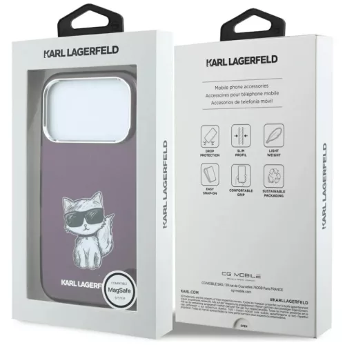  iPhone 18 Pro / 17 Pro bordó Karl Lagerfeld Choupette Body Sketch Pr-3666339661366 7 kép
