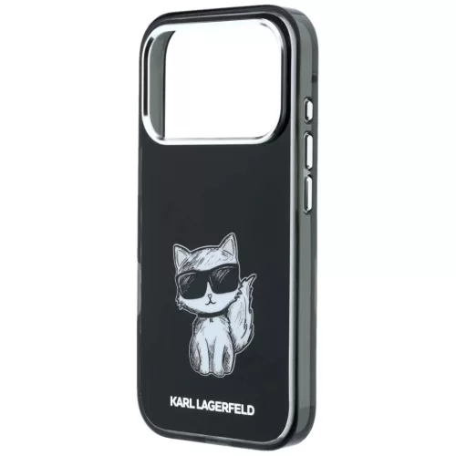  iPhone 18 Pro / 17 Pro fekete Karl Lagerfeld Choupette Body Sketch Pr-3666339661328 6 kép
