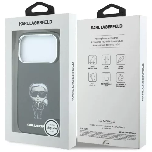 iPhone 18 Pro Max / 17 Pro Max fekete Karl Lagerfeld IML Ikonik Sketc-3666339661137 3 kép