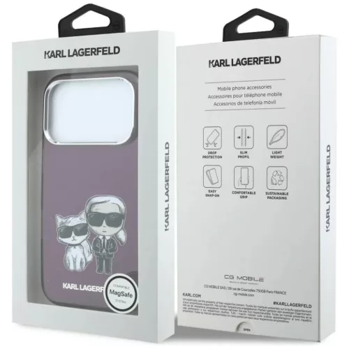  iPhone 18 Pro / 17 Pro burgundi Karl Lagerfeld IML Karl&Choupette Bod-3666339661007 1 kép