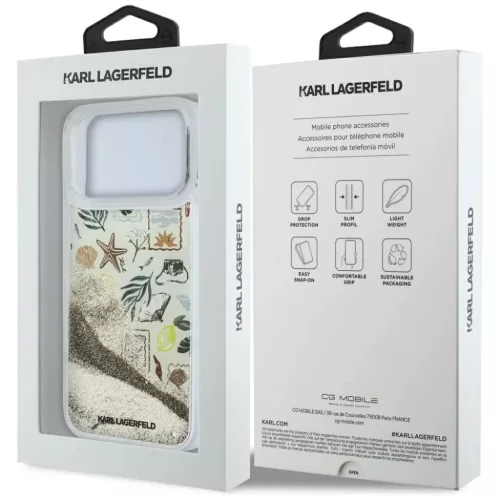  iPhone 18 Pro Max / iPhone 17 Pro Max bézs Karl Lagerfeld Liquid Gli-3666339641757 8 kép