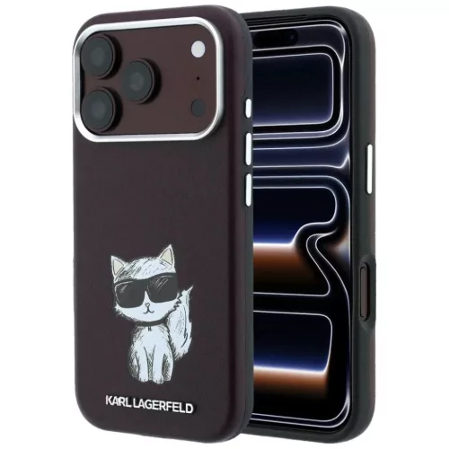  iPhone 18 Pro / 17 Pro bordó Karl Lagerfeld Smooth Choupette Sketch -3666339658168 5 kép