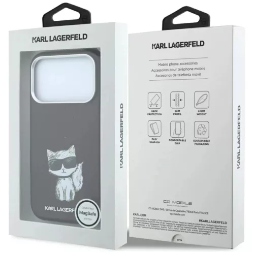  iPhone 18 Pro / 17 Pro bordó Karl Lagerfeld Smooth Choupette Sketch -3666339658168 8 kép