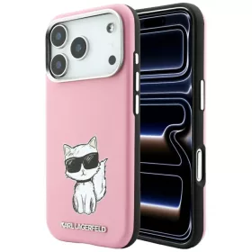   iPhone 18 Pro / 17 Pro Rózsaszín Karl Lagerfeld Smooth Choupette Sketch MagSafe tok