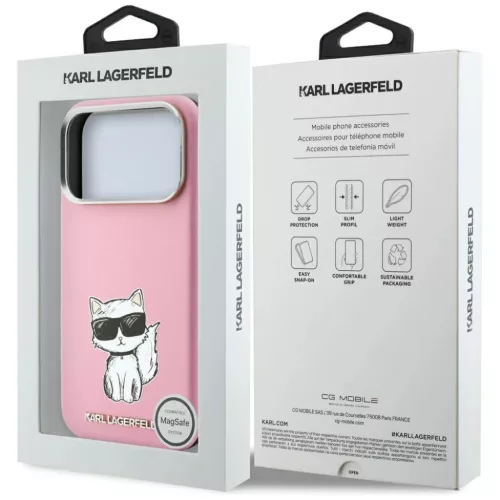  iPhone 18 Pro / 17 Pro Rózsaszín Karl Lagerfeld Smooth Choupette Sk-3666339658083 8 kép