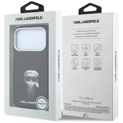  iPhone 18 Pro / 17 Pro bordó Karl Lagerfeld Smooth Ikonik Sketch Mag-3666339658045 2 kép
