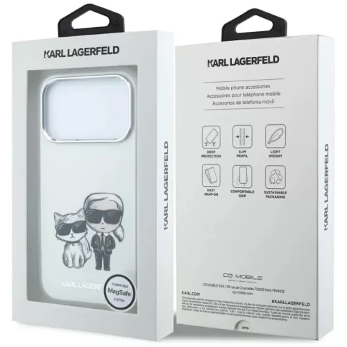  iPhone 18 Pro / 17 Pro bézs Karl Lagerfeld Smooth Karl & Choupette B-3666339657802 8 kép