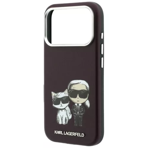 iPhone 18 Pro / 17 Pro Bordó Karl Lagerfeld Smooth Karl & Choupette -3666339657840 6 kép