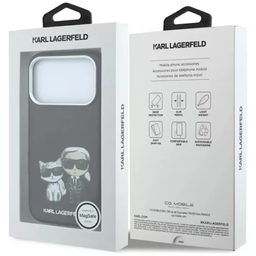  iPhone 18 Pro / 17 Pro Bordó Karl Lagerfeld Smooth Karl & Choupette -3666339657840 8 kép