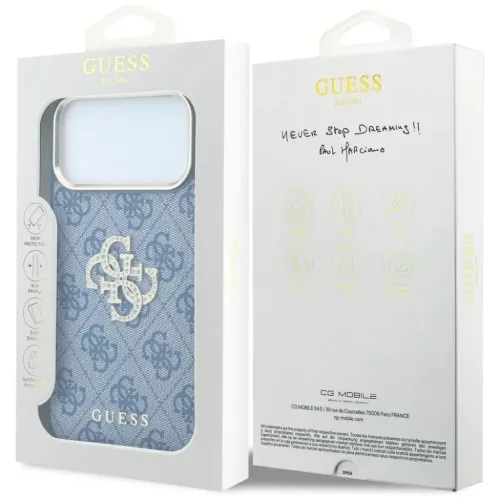 Apple iPhone 18 Pro Max / iPhone 17 Pro Max kék Guess 4G & Big Strass-3666339653071 8 kép