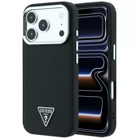  iPhone 18 Pro / 17 Pro fekete Guess Grained Triangle Logo MagSafe tok-3666339654740 1 kép
