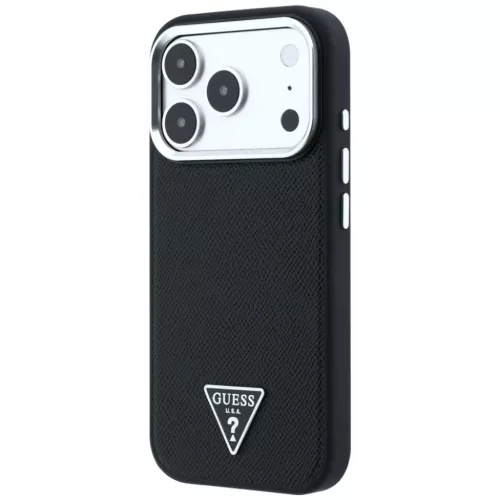  iPhone 18 Pro / 17 Pro fekete Guess Grained Triangle Logo MagSafe tok-3666339654740 2 kép