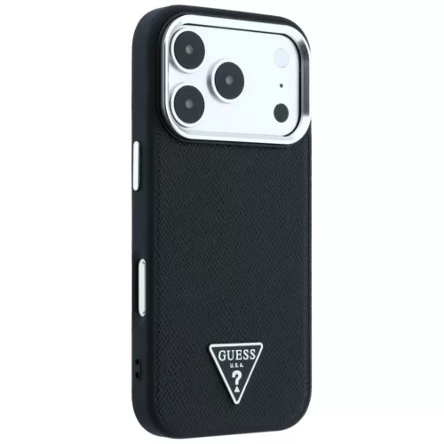  iPhone 18 Pro / 17 Pro fekete Guess Grained Triangle Logo MagSafe tok-3666339654740 4 kép