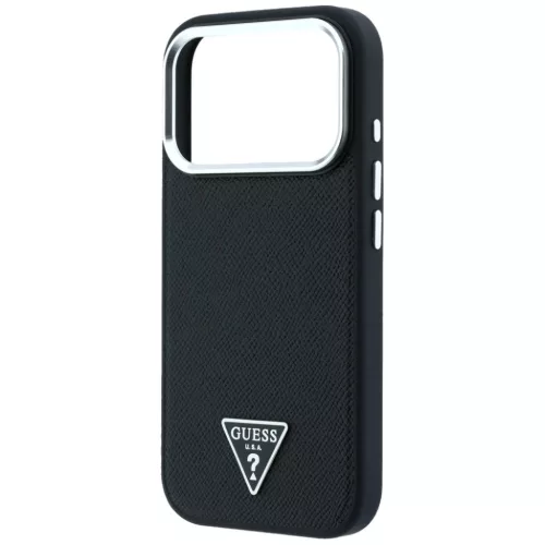  iPhone 18 Pro / 17 Pro fekete Guess Grained Triangle Logo MagSafe tok-3666339654740 6 kép