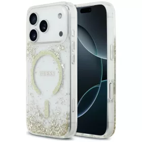    iPhone 18 Pro / iPhone 17 Pro arany Guess Resin Bottom Glitter MagSafe védőtok
