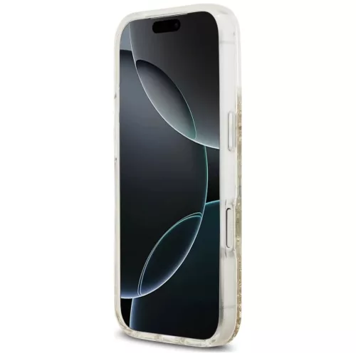  iPhone 18 Pro / iPhone 17 Pro arany Guess Resin Bottom Glitter MagSaf-3666339673574 5 kép
