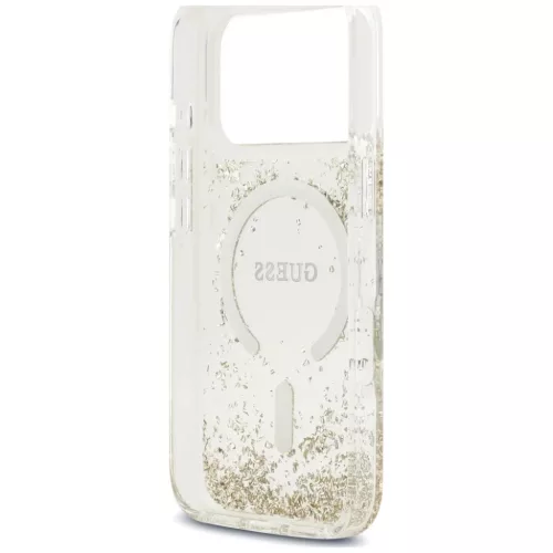  iPhone 18 Pro / iPhone 17 Pro arany Guess Resin Bottom Glitter MagSaf-3666339673574 7 kép