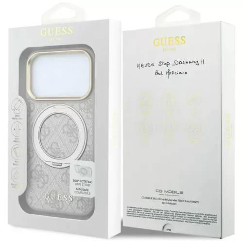  iPhone 18 Pro Max / 17 Pro Max rózsaszín Guess Ring Stand 360 4G Cl-3666339654634 8 kép