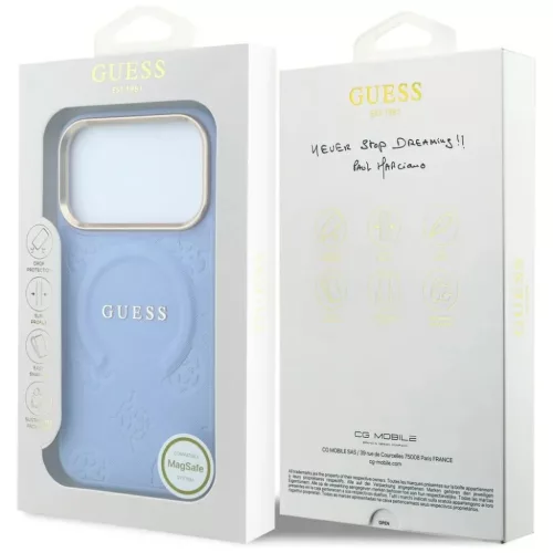  iPhone 18 Pro Max / 17 Pro Max világoskék Guess Saffiano Peony & Ri-3666339654474 8 kép