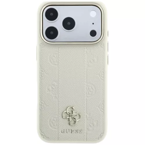  iPhone 18 Pro / iPhone 17 Pro bézs Guess Stripe Peony 4G Logo MagSaf-3666339653187 3 kép