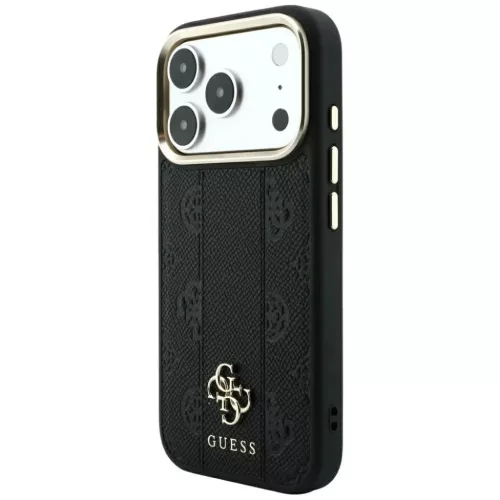  Apple iPhone 18 Pro Max / 17 Pro Max fekete Guess Stripe Peony 4G Log-3666339653231 2 kép