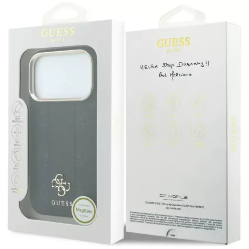  Apple iPhone 18 Pro Max / 17 Pro Max fekete Guess Stripe Peony 4G Log-3666339653231 8 kép