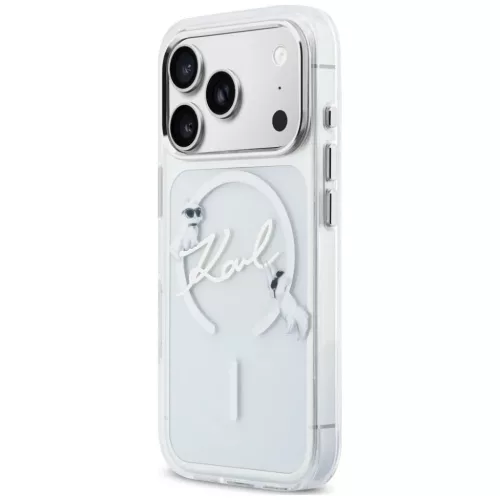  iPhone 18 Pro/17 Pro átlátszó Karl Lagerfeld Script Logo MagSafe t-3666339661649 2 kép
