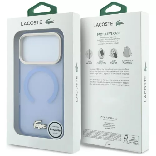  Apple iPhone 18 Pro / 17 Pro kék Lacoste IML ütésálló arany log�-3666339647223 8 kép