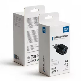   Blue Star Nano GaN VT-334 fekete 45 W-os USB-C + USB-A hálózati töltő