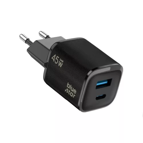 Blue Star Nano GaN VT-334 fekete 45 W-os USB-C + USB-A hálózati töl-5903396460241 2 kép