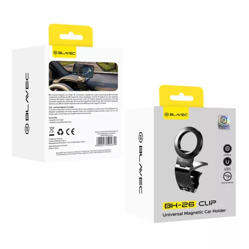 Blavec BH-26 Clip mágneses univerzális autós telefontartó fekete-5900217505679 7 kép