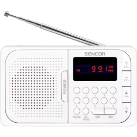 Sencor SRD 216 WH hordozható FM PLL rádió Bluetooth, USB és microS-8590669391288 2 kép