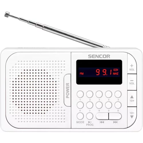 Sencor SRD 216 WH hordozható FM PLL rádió Bluetooth, USB és microS-8590669391288 2 kép