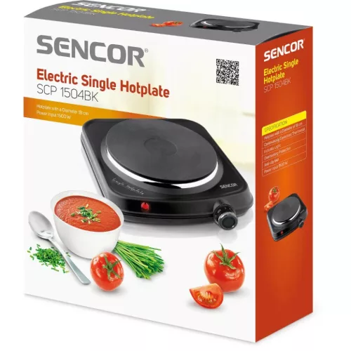 Sencor SCP 1504BK-EUE4 elektromos főzőlap 1500 W, 18 cm-8590669304738 10 kép