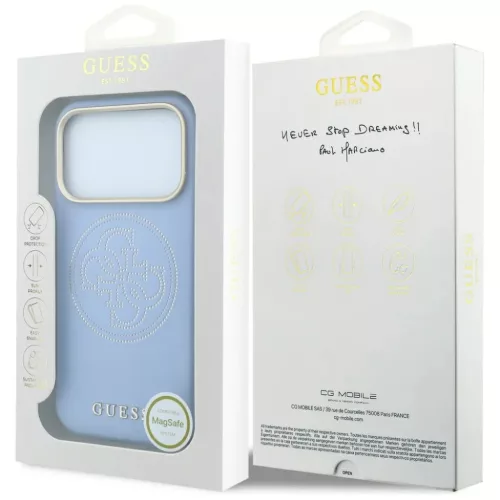  iPhone 18 Pro / 17 Pro világoskék Guess Perforated 4G MagSafe kemé-3666339652944 8 kép