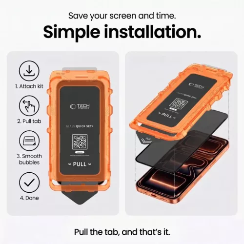  iPhone 18 Pro Tech-Protect Quick Set Spy+ adatvédelmi edzett üvegf�-5906302341214 8 kép